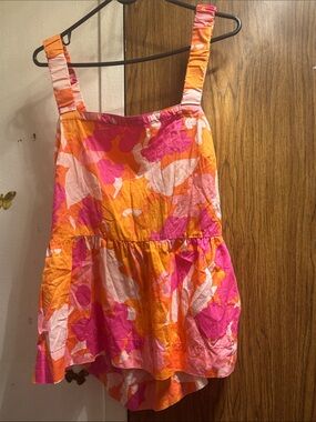 Free Assembly XL Orange & Pink Floral Tank